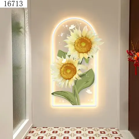 抽象 单幅 装饰画 现代简约 客厅背景墙挂画 LED带灯画