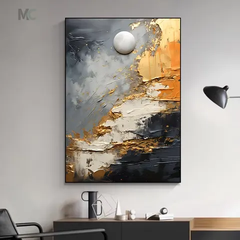 抽象 单幅 装饰画 轻奢风 餐厅背景墙挂画