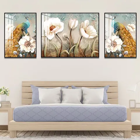 孔雀 单幅 装饰画 现代简约 客厅背景墙挂画 晶瓷画