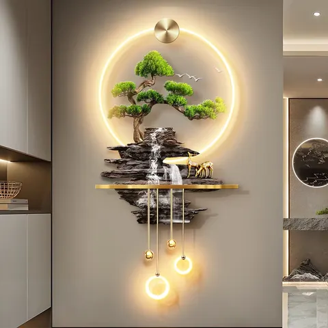 抽象 单幅 装饰画 现代简约 玄关背景墙挂画 LED带灯画