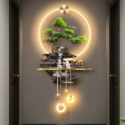 抽象 单幅 装饰画 现代简约 玄关背景墙挂画 LED带灯画