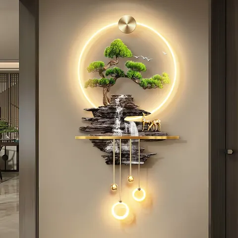 抽象 单幅 装饰画 现代简约 玄关背景墙挂画 LED带灯画
