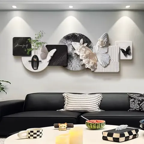 植物 单幅 装饰画 现代简约 客厅背景墙挂画 LED带灯画