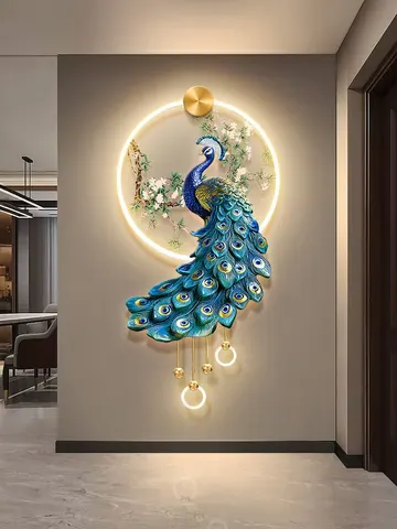 孔雀 单幅 装饰画 现代简约 客厅背景墙挂画 晶瓷画