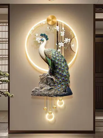 孔雀 单幅 装饰画 现代简约 客厅背景墙挂画 晶瓷画