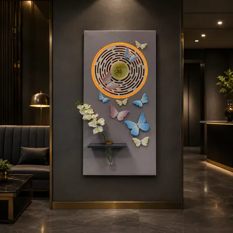 植物 单幅 装饰画 现代简约 客厅背景墙挂画 LED带灯画