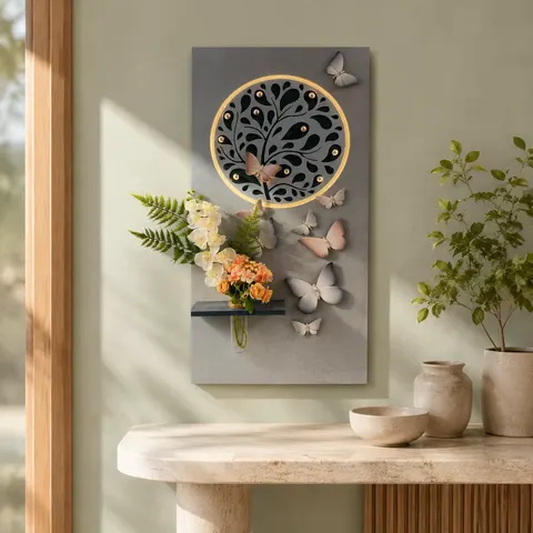 植物 单幅 装饰画 现代简约 客厅背景墙挂画 LED带灯画