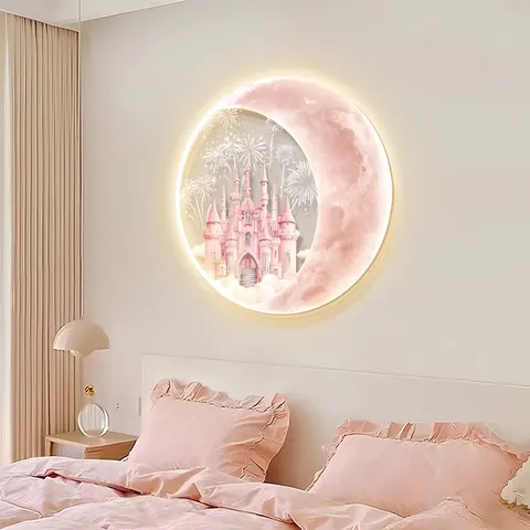 人物 单幅 装饰画 现代简约 儿童房背景墙挂画 LED带灯画