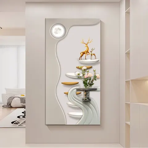 植物 单幅 装饰画 现代简约 客厅背景墙挂画 LED带灯画