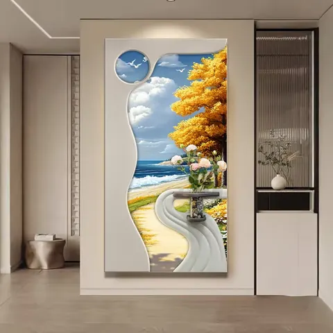 植物 单幅 装饰画 现代简约 客厅背景墙挂画 LED带灯画