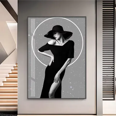 抽象 单幅 装饰画 现代简约 玄关背景墙挂画 霓虹灯画