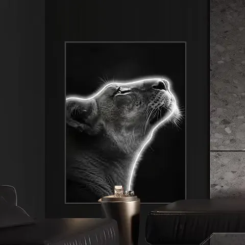 抽象 单幅 装饰画 现代简约 玄关背景墙挂画 霓虹灯画
