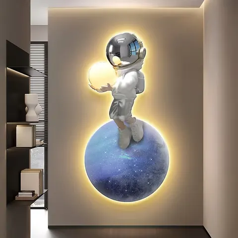 抽象 单幅 装饰画 现代简约 卧室背景墙挂画 LED带灯画