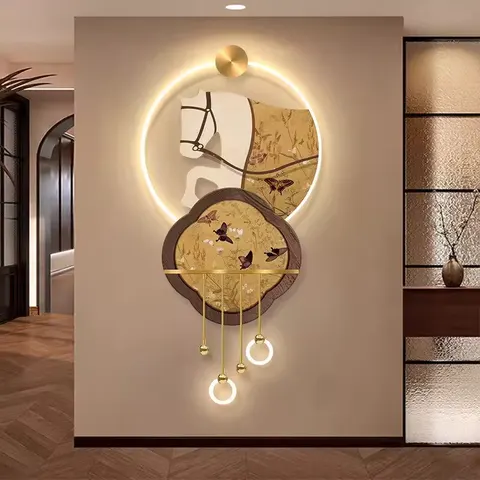 动物 单幅 装饰画 新中式 玄关背景墙挂画 LED带灯画