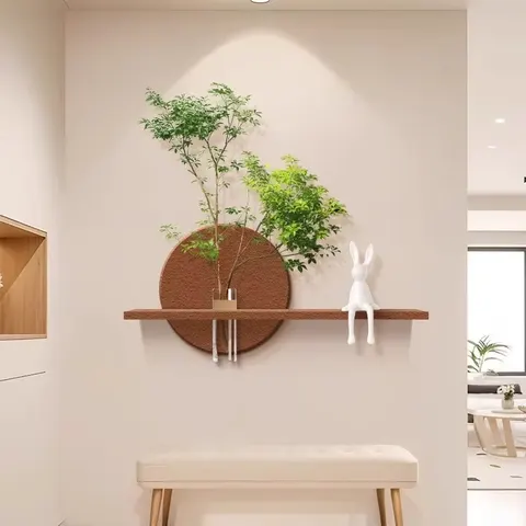 植物 单幅 装饰画 新中式 玄关背景墙挂画 砂岩浮雕