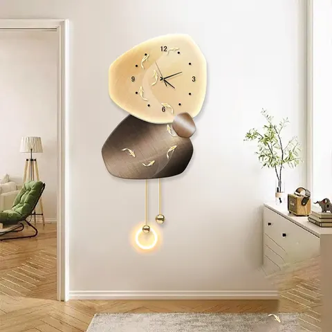 挂钟组合 单幅 装饰画 现代简约 客厅背景墙挂画 LED带灯画