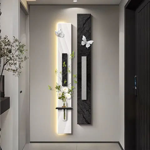 植物 单幅 装饰画 现代简约 客厅背景墙挂画 LED带灯画