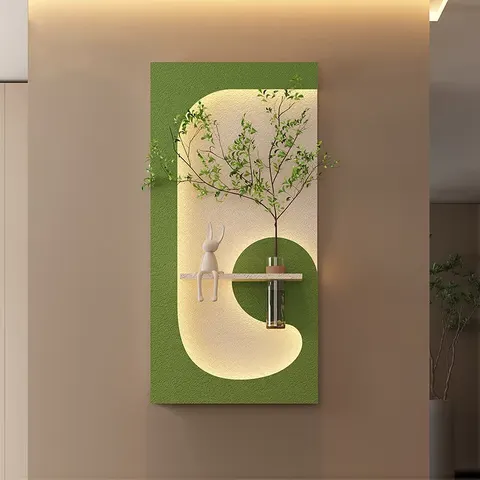 繁花 单幅 装饰画 现代简约 玄关背景墙挂画 LED带灯画