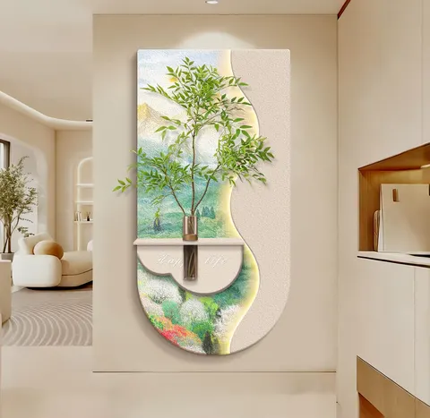 抽象 单幅 装饰画 现代简约 玄关背景墙挂画 LED带灯画