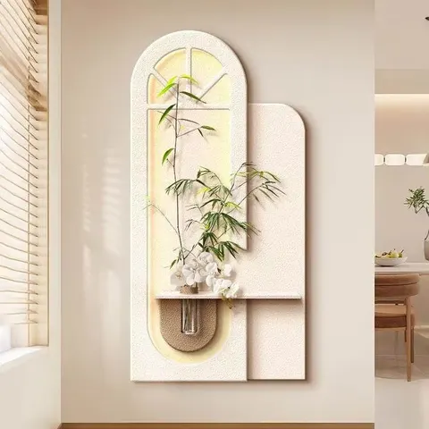 植物 单幅 装饰画 现代简约 玄关背景墙挂画 LED带灯画