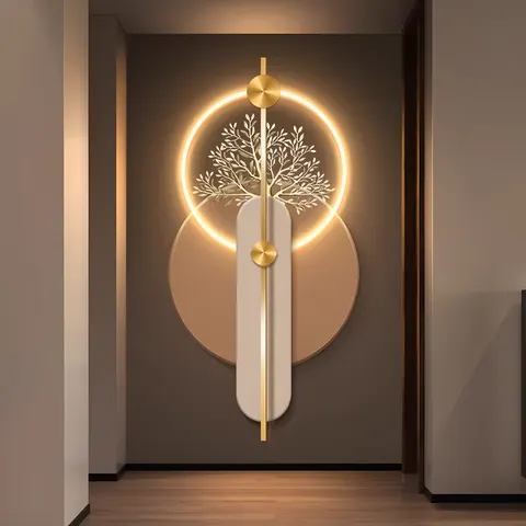 抽象 单幅 装饰画 现代简约 玄关背景墙挂画 LED带灯画