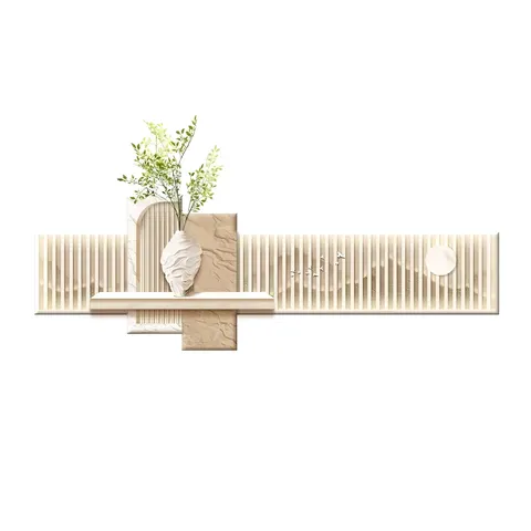 植物 单幅 装饰画 奶油风 客厅背景墙挂画 LED带灯画