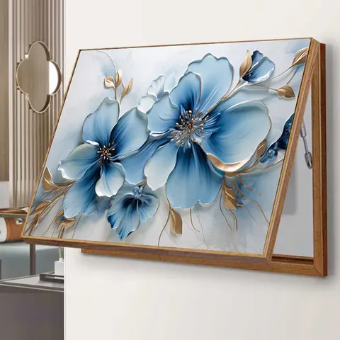 繁花 单幅 装饰画 奶油风 客厅背景墙挂画 晶瓷画