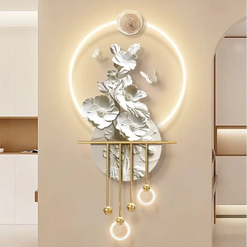 抽象 单幅 装饰画 奶油风 玄关背景墙挂画 LED带灯画
