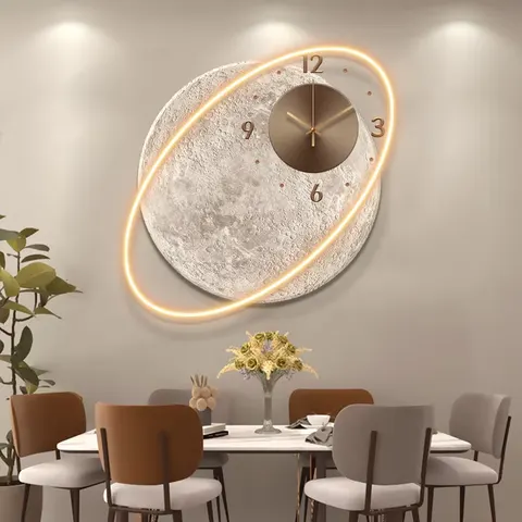 日月星辰 单幅 装饰画 现代简约 客厅背景墙挂画 LED带灯画