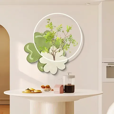 植物 单幅 装饰画 现代简约 客厅背景墙挂画 LED带灯画