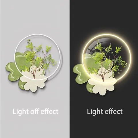 植物 单幅 装饰画 现代简约 客厅背景墙挂画 LED带灯画