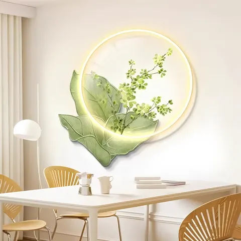植物 单幅 装饰画 现代简约 客厅背景墙挂画 LED带灯画