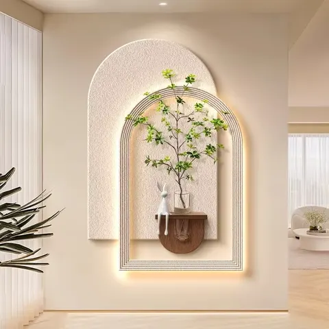 植物 单幅 装饰画 现代简约 玄关背景墙挂画 LED带灯画