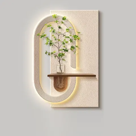 植物 单幅 装饰画 现代简约 玄关背景墙挂画 LED带灯画