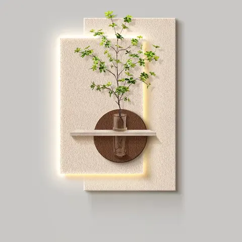 植物 单幅 装饰画 现代简约 玄关背景墙挂画 LED带灯画