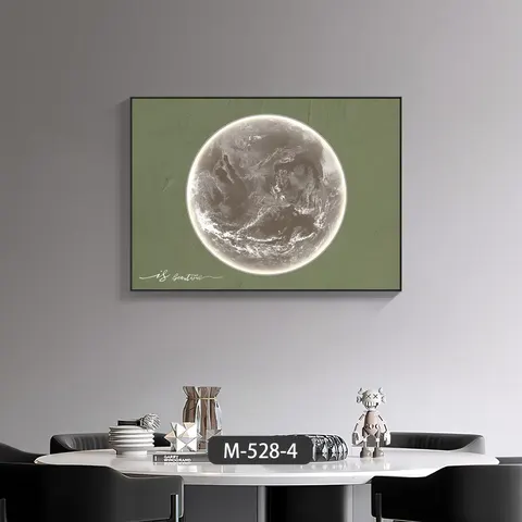 日月星辰 单幅 装饰画 轻奢风 餐厅背景墙挂画 晶瓷画
