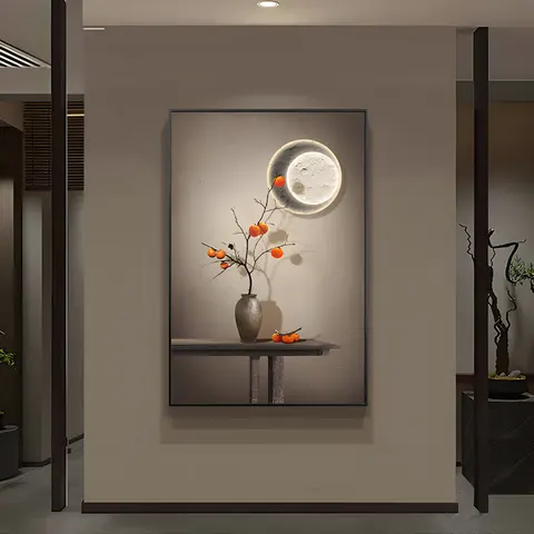 日月星辰 单幅 装饰画 北欧风 玄关背景墙挂画 晶瓷画