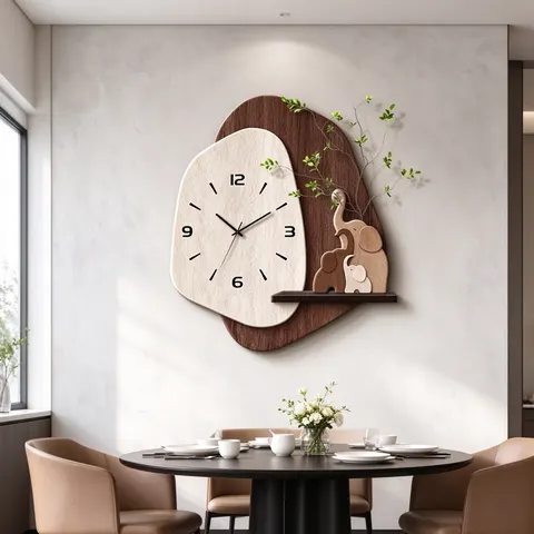 挂钟组合 单幅 装饰画 现代简约 餐厅背景墙挂画 砂岩浮雕