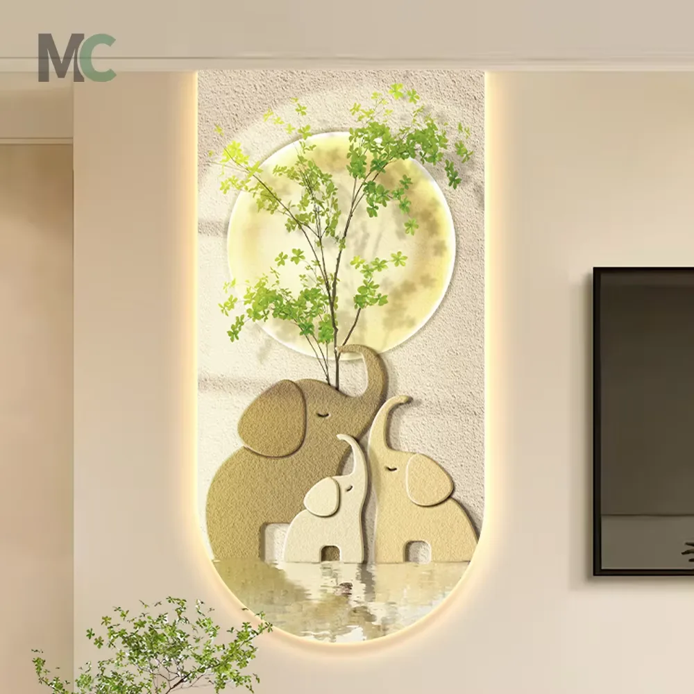 抽象 单幅 装饰画 现代简约 玄关背景墙挂画 LED带灯画