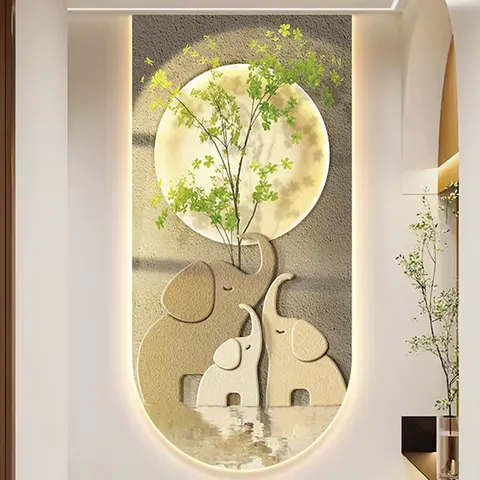 抽象 单幅 装饰画 现代简约 玄关背景墙挂画 LED带灯画