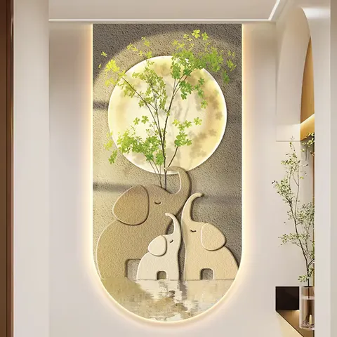 抽象 单幅 装饰画 现代简约 玄关背景墙挂画 LED带灯画