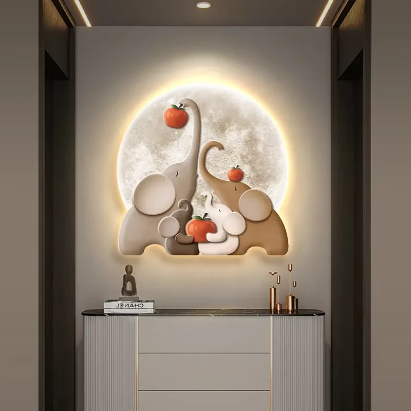 动物 单幅 装饰画 现代简约 玄关背景墙挂画 LED带灯画