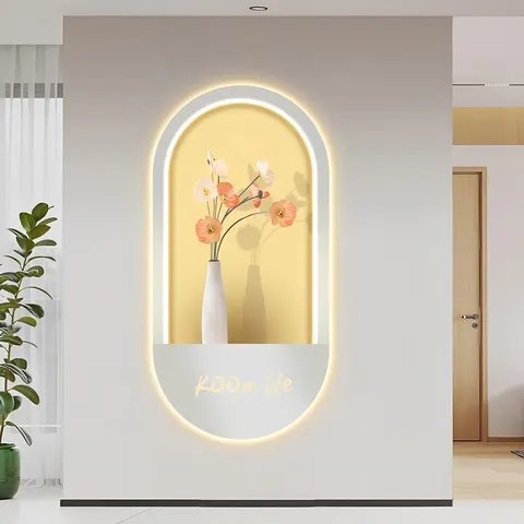 羽毛 单幅 装饰画 现代简约 玄关背景墙挂画 LED带灯画