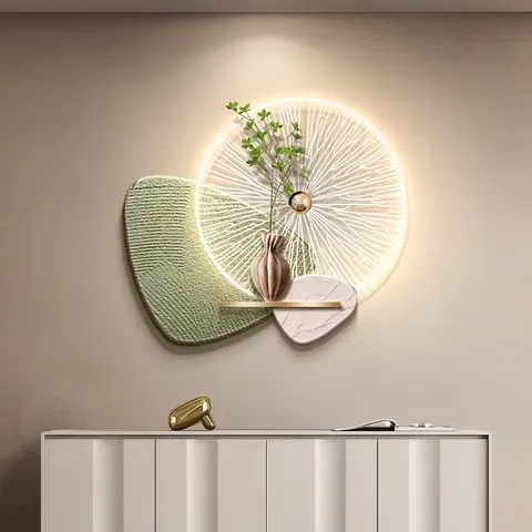 植物 单幅 装饰画 现代简约 客厅背景墙挂画 LED带灯画