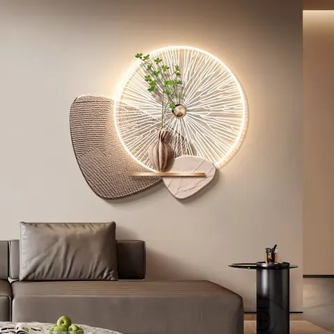 植物 单幅 装饰画 现代简约 客厅背景墙挂画 LED带灯画