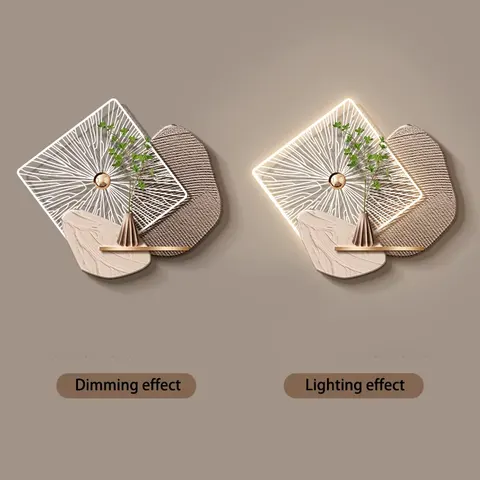 植物 单幅 装饰画 现代简约 客厅背景墙挂画 LED带灯画