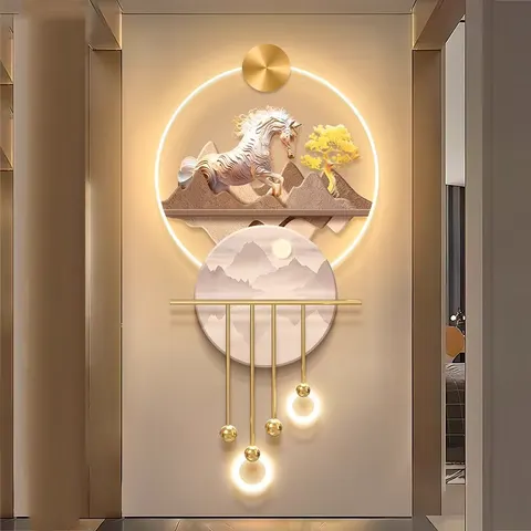 动物 单幅 装饰画 现代简约 玄关背景墙挂画 LED带灯画