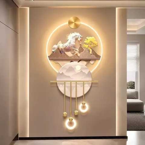 动物 单幅 装饰画 现代简约 玄关背景墙挂画 LED带灯画