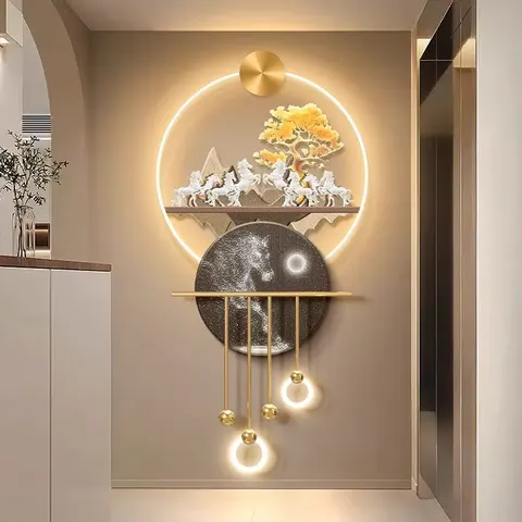 动物 单幅 装饰画 现代简约 玄关背景墙挂画 LED带灯画