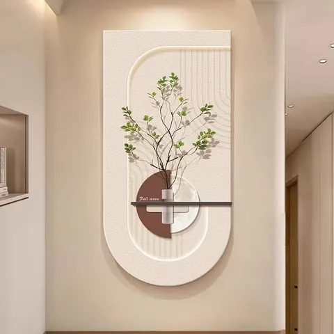 植物 单幅 装饰画 现代简约 玄关背景墙挂画 LED带灯画
